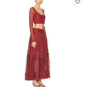 Free People Burgundy Lace set